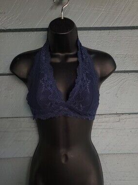 Wishlist Navy Lace Halter Bralette